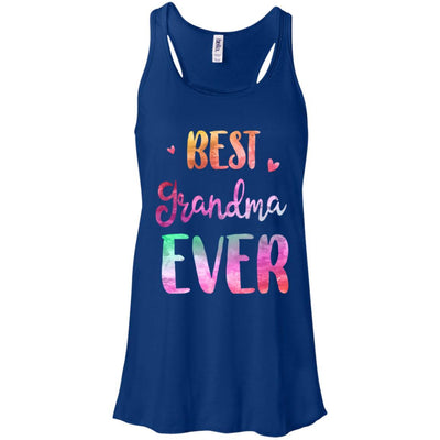 Best Grandma Ever Cute Funny Mothers Day Gift-T-Shirt & Tank Top-Women's Flowy Racerback Tank-True Royal