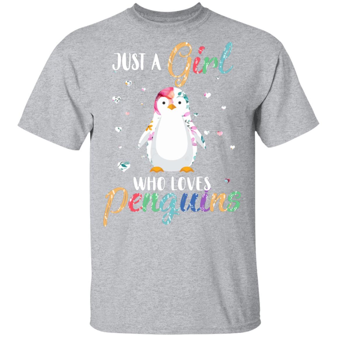 Just A Girl Who Loves Penguins Cute Penguin Lover-T-Shirt & Hoodie-Classic T-Shirt-Sport Grey
