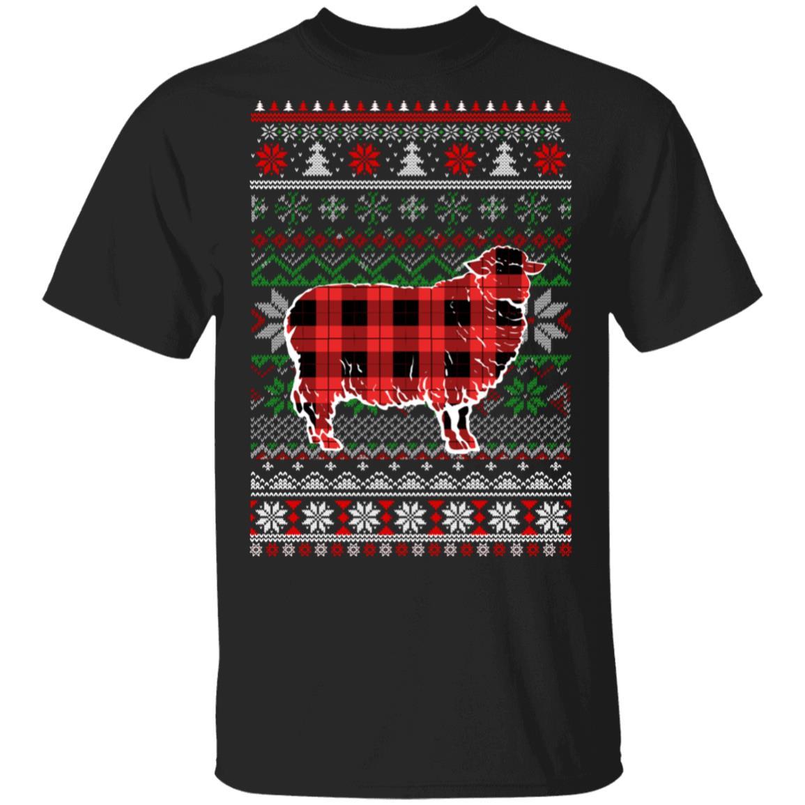 Sheep Red Plaid Ugly Christmas Sweater Funny Gifts