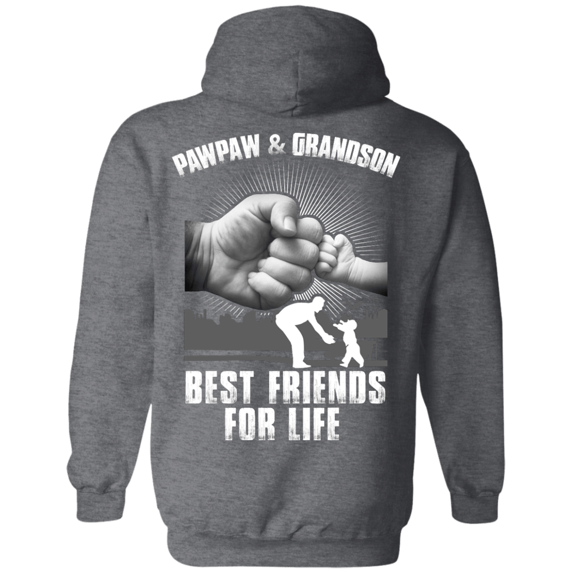 Pawpaw And Grandson Best Friends For Life-T-Shirt & Hoodie-Pullover Hoodie-Dark Heather