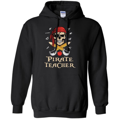 Funny Pirate Teacher Halloween Skull Adult Gift-T-Shirt & Hoodie-Pullover Hoodie-Black