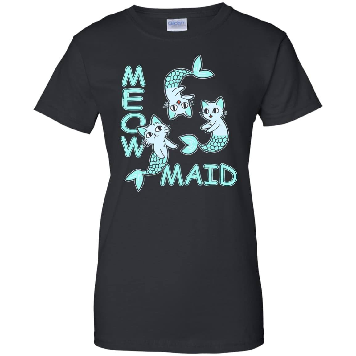 Funny Meowmaid Cat Mermaid-T-Shirt & Hoodie-Women's T-Shirt-Black