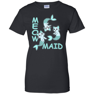 Funny Meowmaid Cat Mermaid-T-Shirt & Hoodie-Women's T-Shirt-Black