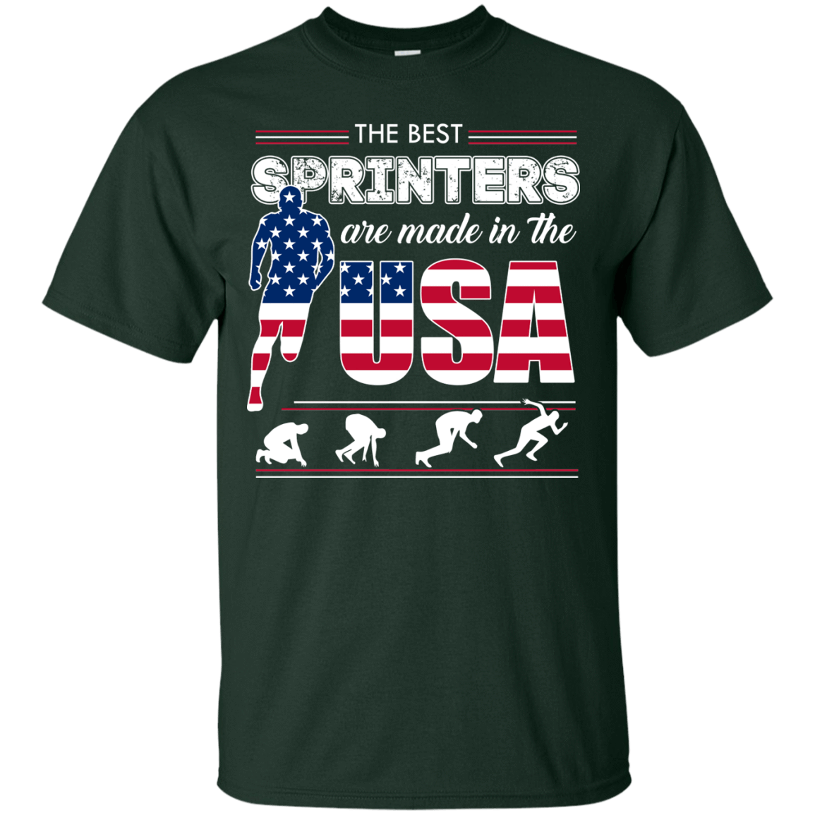 The Best Sprinters USA-T-Shirt & Hoodie-Classic T-Shirt-Forest Green