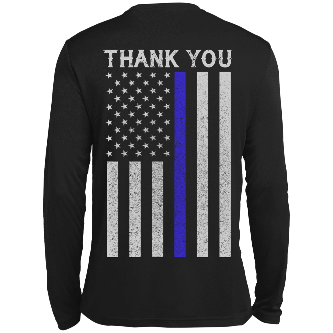 Police Thin Blue Line-T-Shirt & Hoodie-Long Sleeve T-Shirt-Black