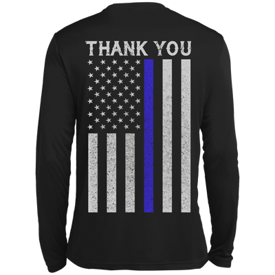 Police Thin Blue Line-T-Shirt & Hoodie-Long Sleeve T-Shirt-Black