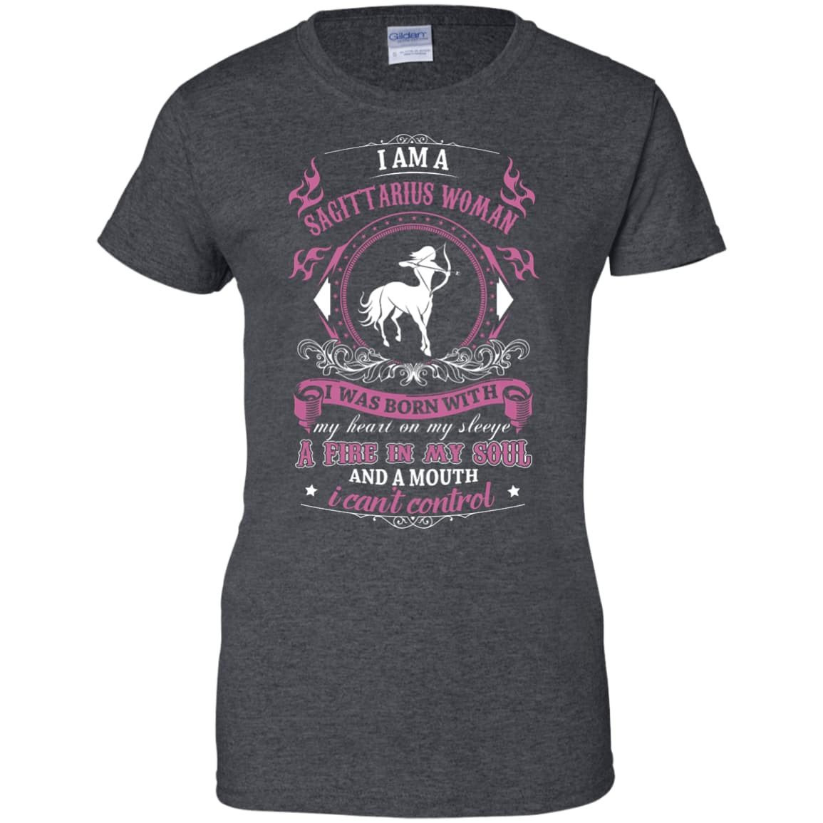 I Am A Sagittarius Woman I Was Born With-T-Shirt & Hoodie-Women's T-Shirt-Dark Heather