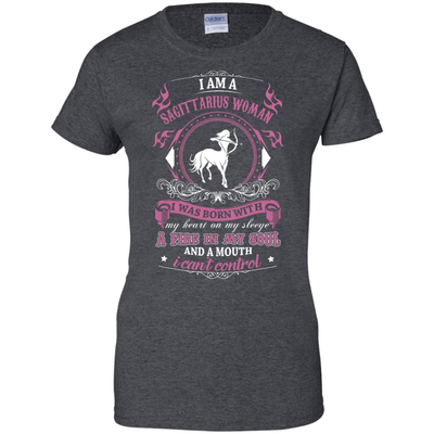 I Am A Sagittarius Woman I Was Born With-T-Shirt & Hoodie-Women's T-Shirt-Dark Heather