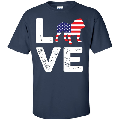 American Flag Dog Pitbull Love-T-Shirt & Hoodie-Classic T-Shirt-Navy