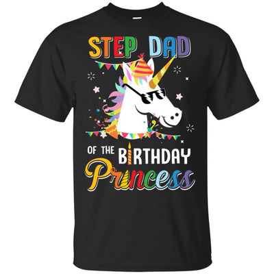 Step Dad Of The Unicorn Birthday Princess-T-Shirt & Hoodie-Classic T-Shirt-Black