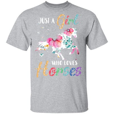Just A Girl Who Loves Horses Cute Horse Lover-T-Shirt & Hoodie-Classic T-Shirt-Sport Grey