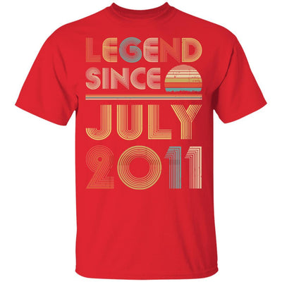 Legend Since July 2011 Vintage 10th Birthday Gifts Youth-Youth Shirt-Youth T-Shirt-Red