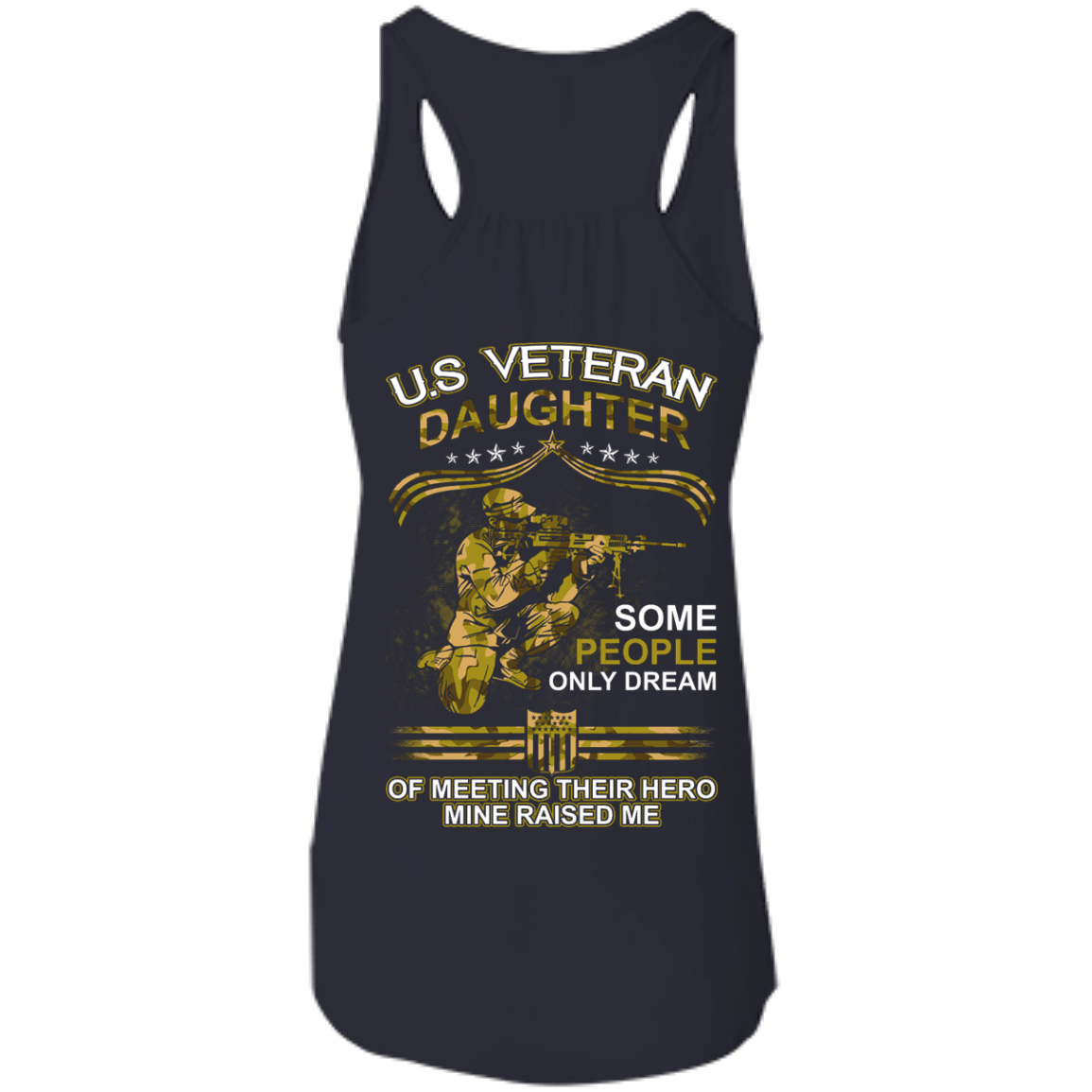 U.S. Veteran Daughter Some People Only Dream Of Meeting-T-Shirt & Hoodie-Women's Flowy Racerback Tank-Midnight