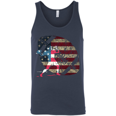 Quarterback Football America Flag-T-Shirt & Hoodie-Unisex Tank-Navy