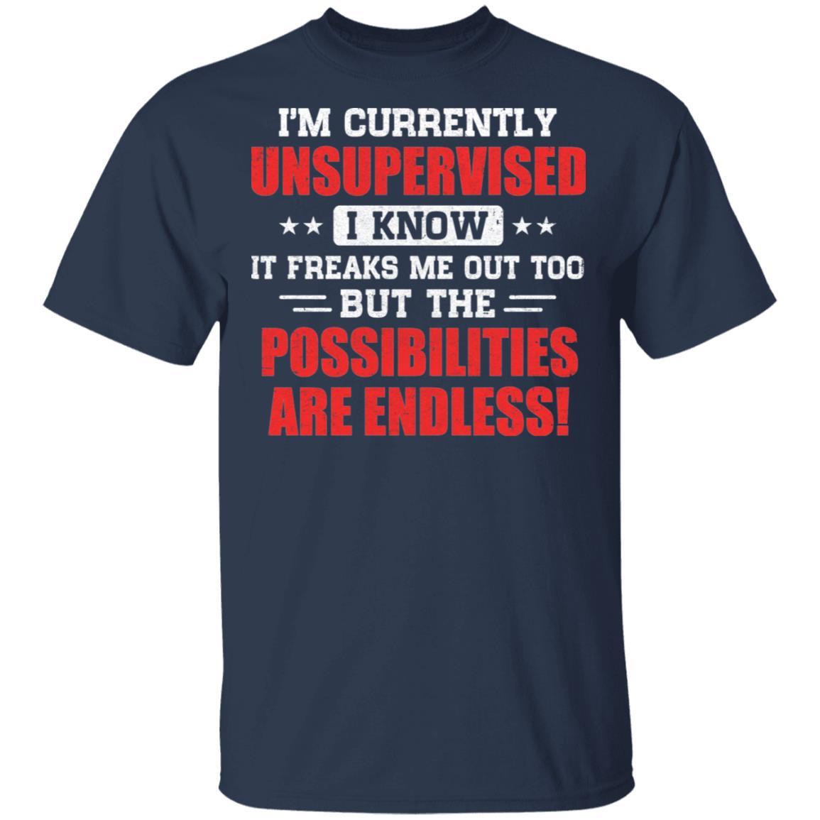 I Am Currently Unsupervised-T-Shirt & Hoodie-Classic T-Shirt-Navy