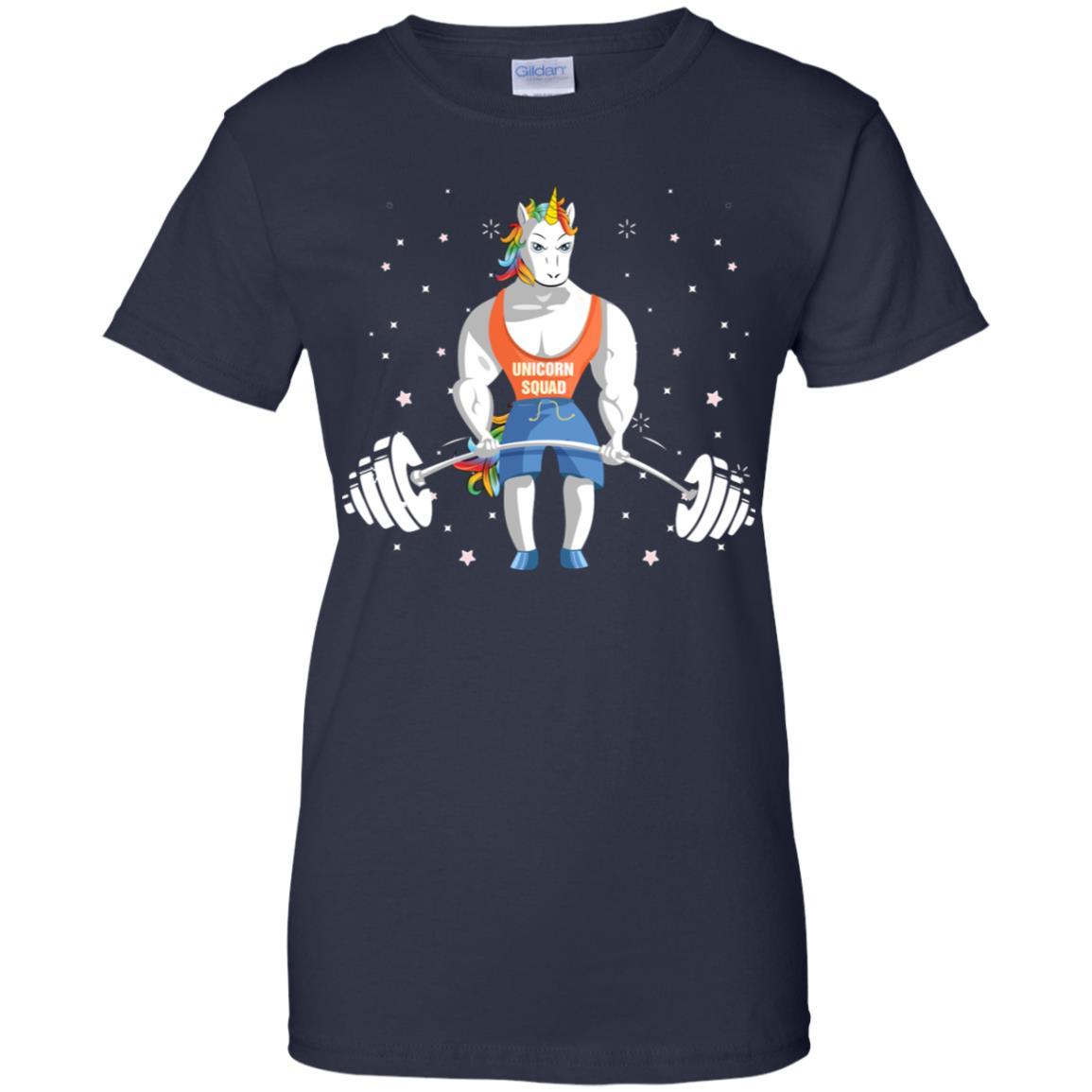 Unicorn Weightlifting Funny Workout Fitness Gym-T-Shirt & Tank Top-Women's T-Shirt-Navy