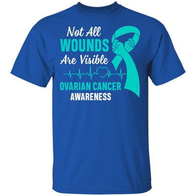 Ovarian Cancer Awareness Teal Not All Wounds Are Visible-T-Shirt & Hoodie-Classic T-Shirt-Royal