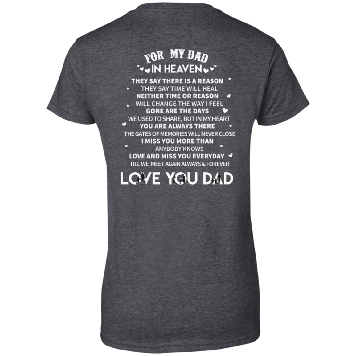 For My Dad In Heaven-T-Shirt & Hoodie-Women's T-Shirt-Dark Heather