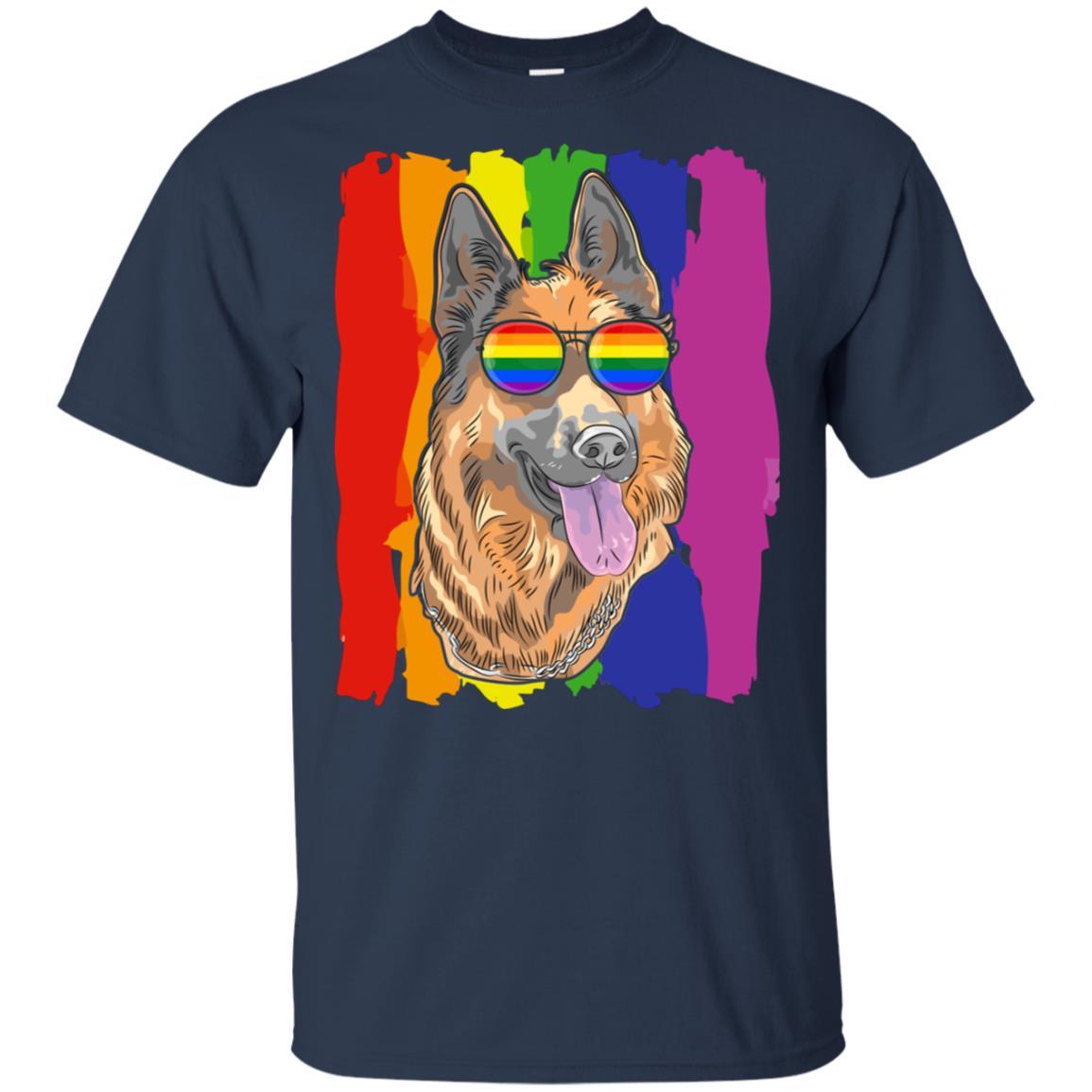 Funny German Shepherd LGBT LGBT Pride Gifts-T-Shirt & Hoodie-Classic T-Shirt-Navy