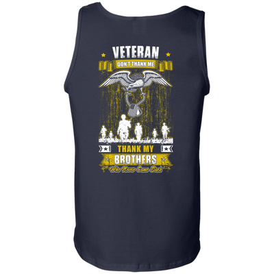 Thank My Brothers Who Never Came Back Veteran-T-Shirt & Hoodie-Unisex Tank-Navy