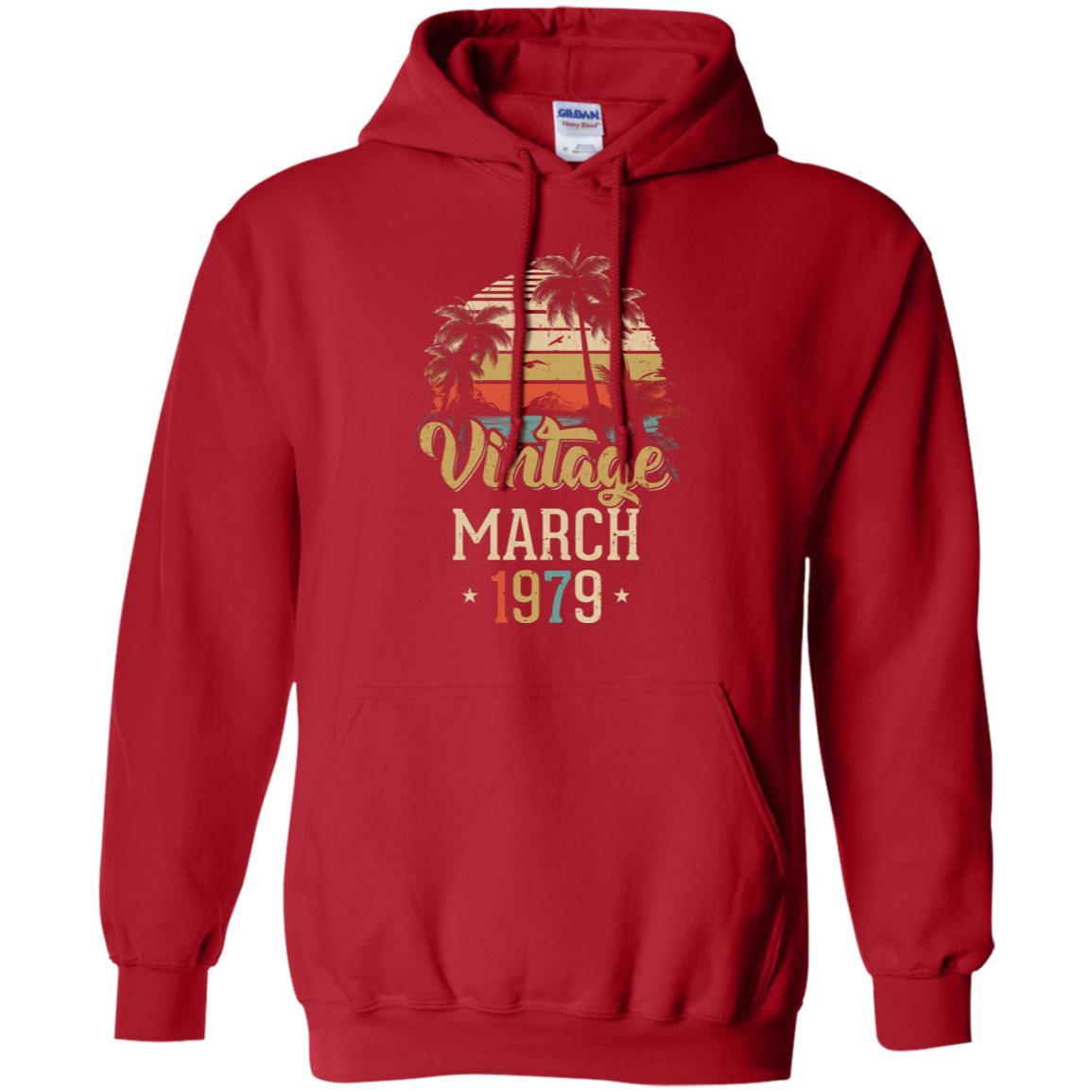 Retro Classic Vintage March 1979 42th Birthday Gift-T-Shirt & Hoodie-Pullover Hoodie-Red