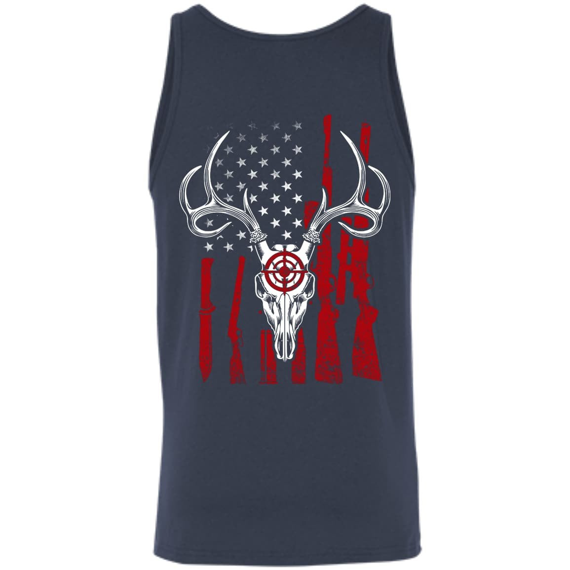 Deer Hunting American Flag-T-Shirt & Hoodie-Unisex Tank-Navy