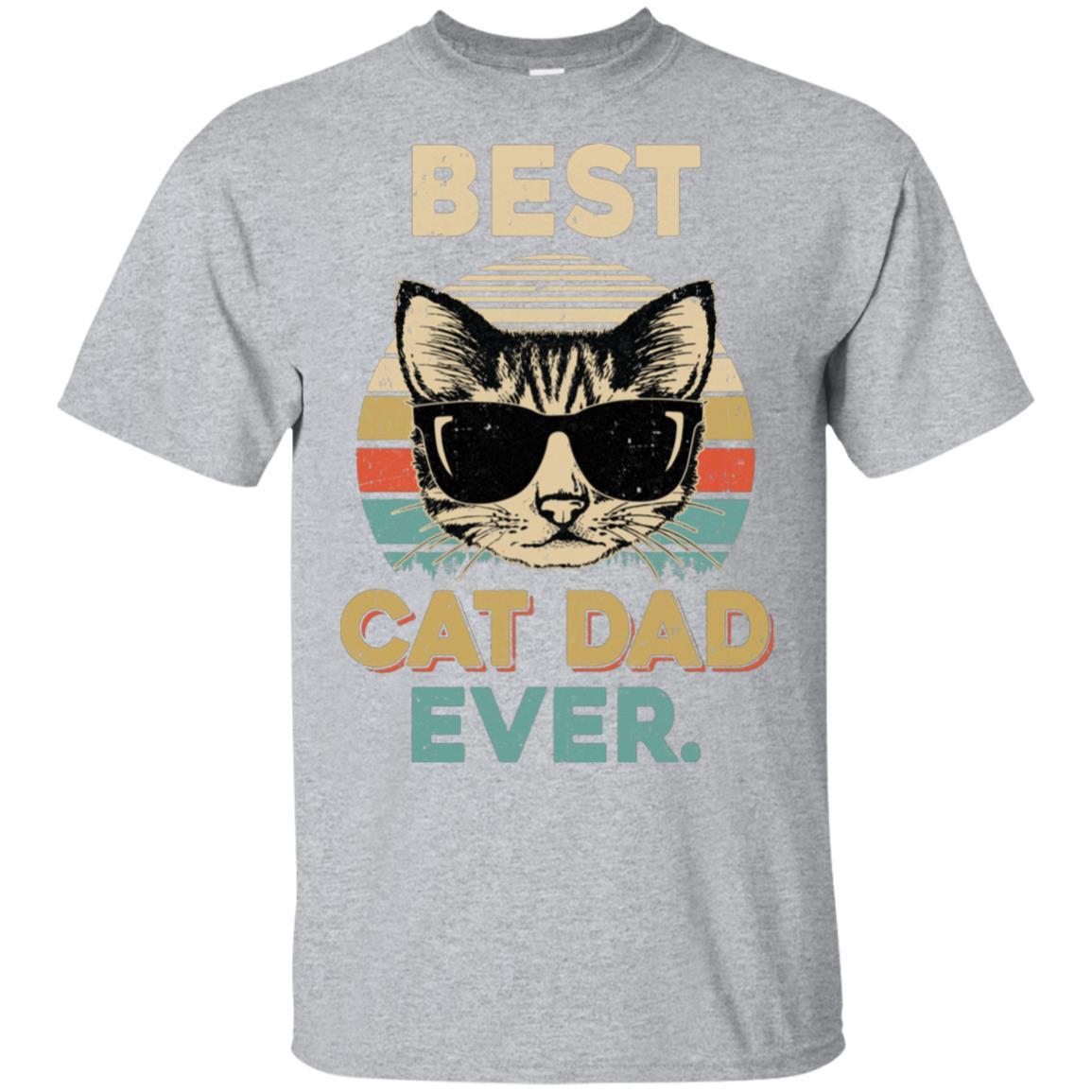 Vintage Best Cat Dad Ever Cat Daddy Father-T-Shirt & Hoodie-Classic T-Shirt-Sport Grey