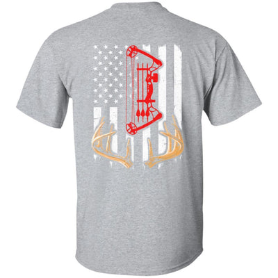 Deer Hunting US Flag Deer Hunter-T-Shirt & Hoodie-Classic T-Shirt-Sport Grey