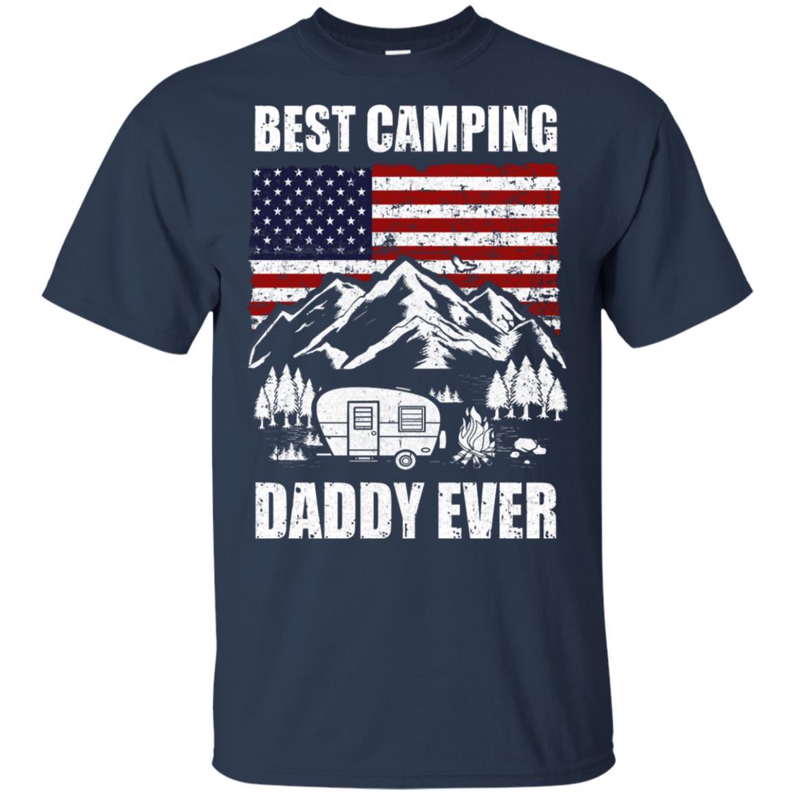 Best Camping Daddy Ever Usa Flag Father's Day Gift-T-Shirt & Hoodie-Classic T-Shirt-Navy
