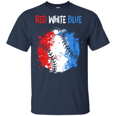 4Th Of July Red White Blue Baseball Lovers Patriotic-T-Shirt & Hoodie-Classic T-Shirt-Navy
