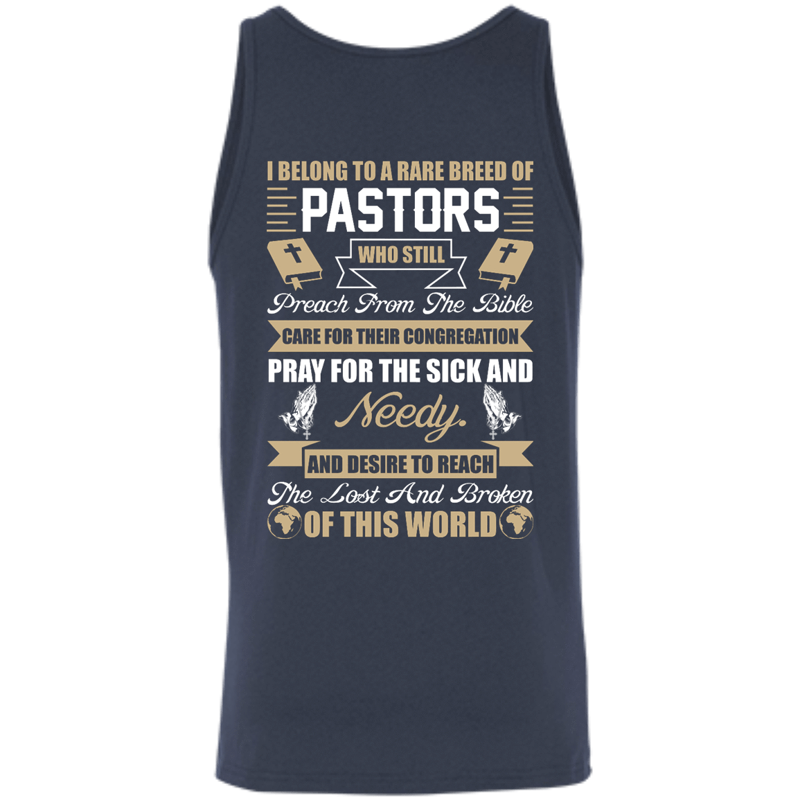 I Belong To A Rare Breed Of Pastors-T-Shirt & Hoodie-Unisex Tank-Navy