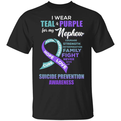 Suicide Prevention I Wear Teal And Purple For My Nephew-T-Shirt & Hoodie-Classic T-Shirt-Black