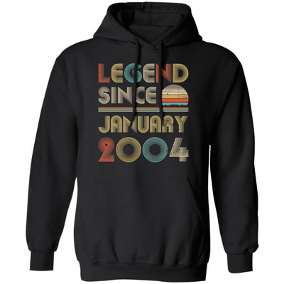 Legend Since January 2004 Vintage 17th Birthday Gifts-T-Shirt & Hoodie-Pullover Hoodie-Black