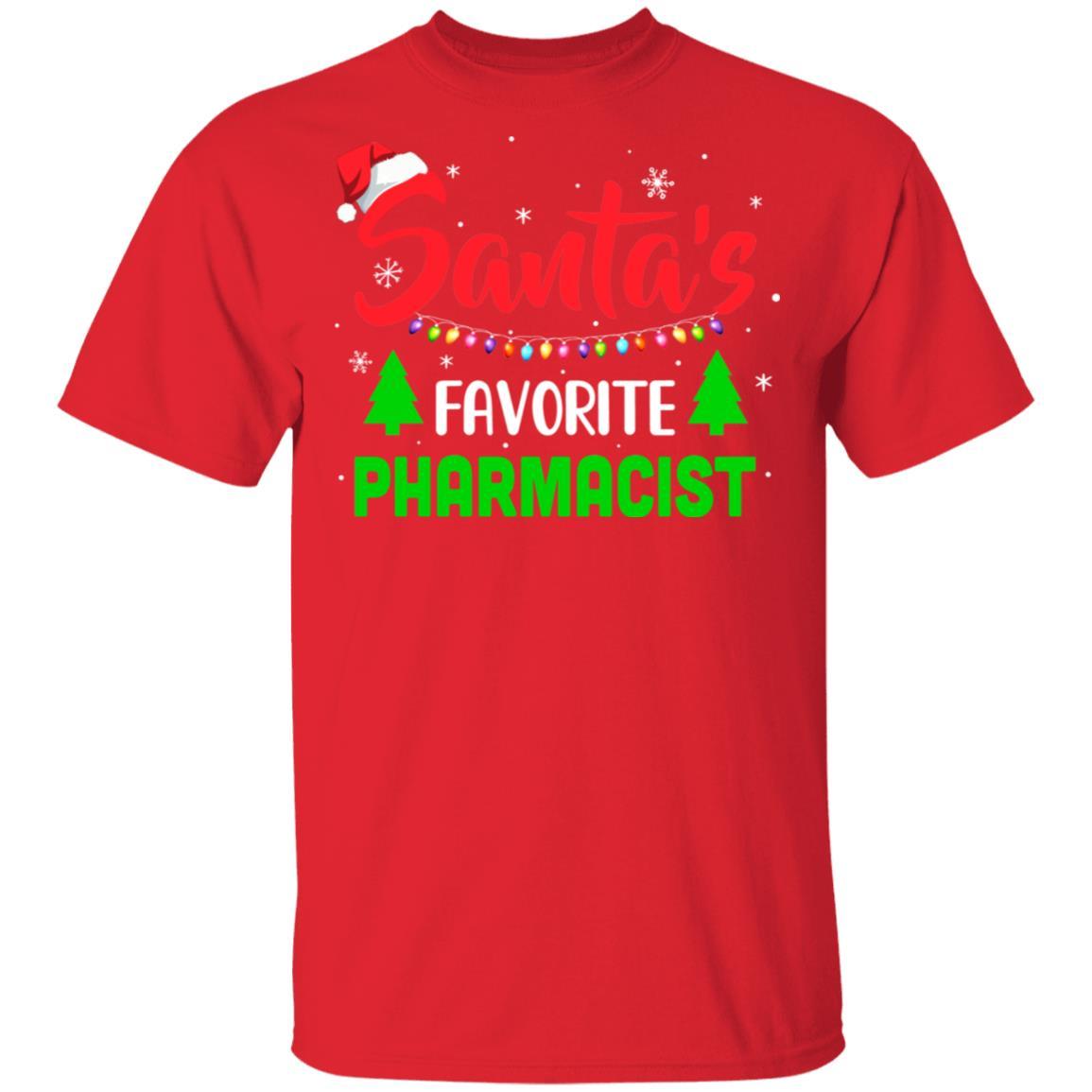 Santa's Favorite Pharmacist Funny Christmas Xmas Gifts-T-Shirt & Sweatshirt-Classic T-Shirt-Red