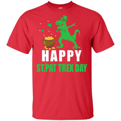 Happy St Pat T-Rex Day Dinosaur St Patrick's Day Youth-Youth Shirt-Youth T-Shirt-Red