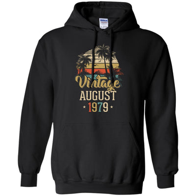 Retro Classic Vintage August 1979 42th Birthday Gift-T-Shirt & Hoodie-Pullover Hoodie-Black