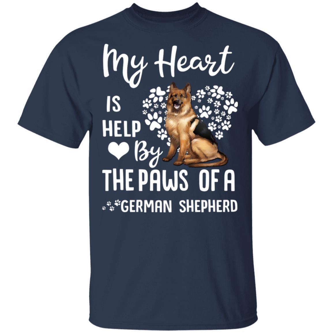 My Heart Is Held By The Paws Of A German Shepherd Lover-T-Shirt & Hoodie-Classic T-Shirt-Navy