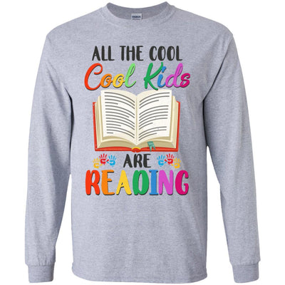 All The Cool Kids Are Reading Book Lover Gifts Youth-Youth Shirt-Youth Long Sleeve T-Shirt-Sport Grey