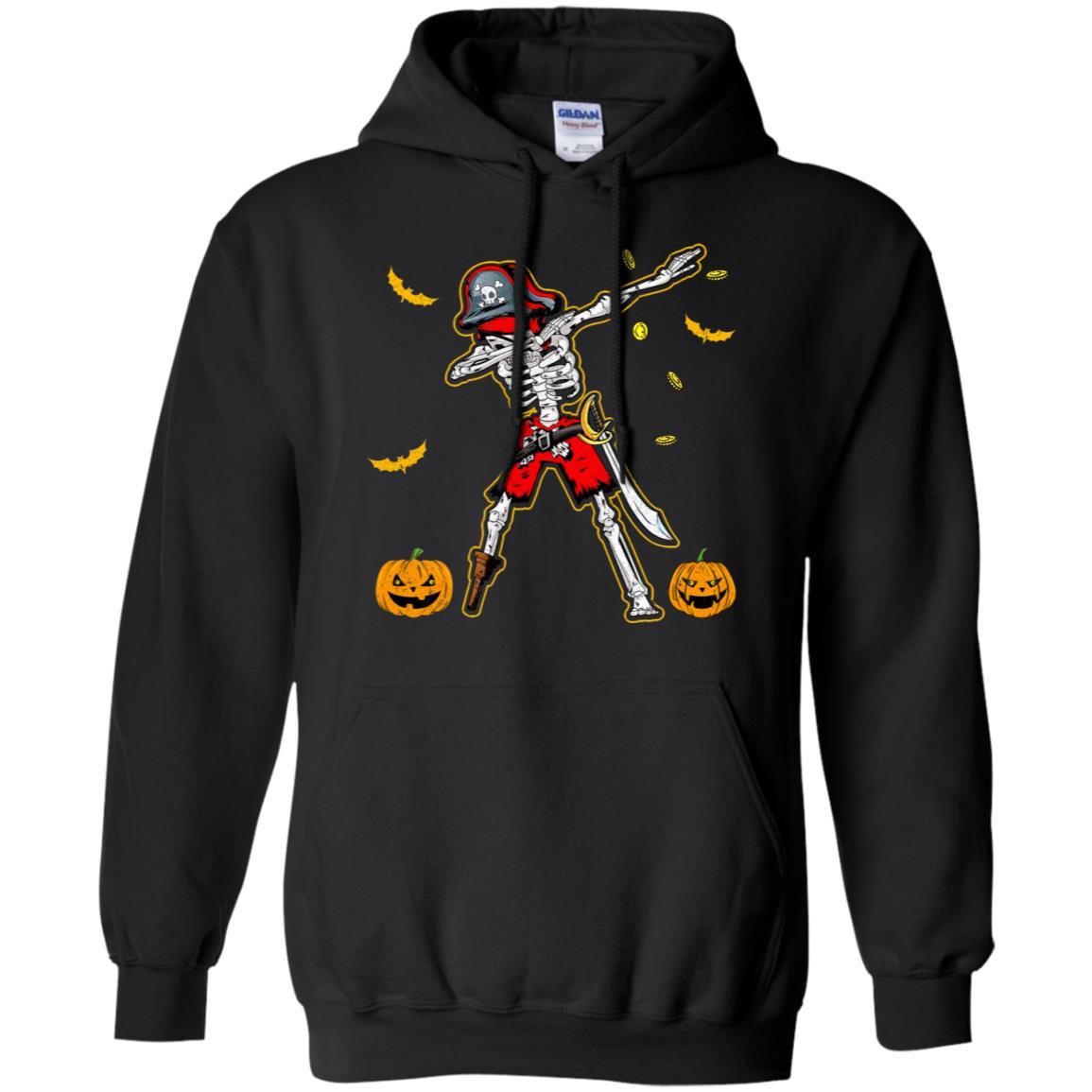 Dabbing Skeleton Pirate For Kids Boys Halloween Gift Dab-T-Shirt & Hoodie-Pullover Hoodie-Black