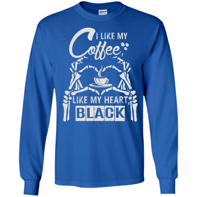 I Like My Coffee Like My Heart Black-T-Shirt & Hoodie-Long Sleeve T-Shirt-Royal