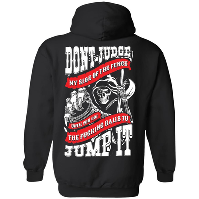 Don't Judge My Side Of The Fenge-T-Shirt & Hoodie-Pullover Hoodie-Black