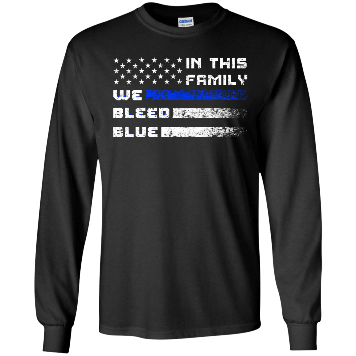 We Bleed Blue-T-Shirt & Hoodie-Long Sleeve T-Shirt-Black