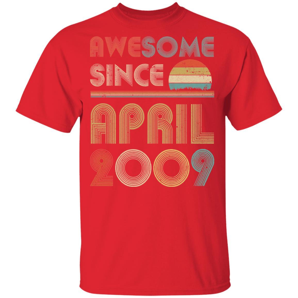 Awesome Since April 2009 Vintage 12th Birthday Gifts Youth-Youth Shirt-Youth T-Shirt-Red