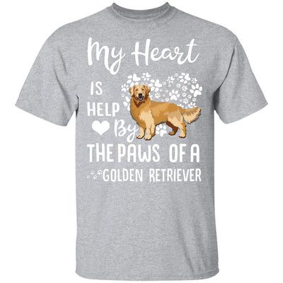 My Heart Is Held By The Paws Of A Golden Retriever Lover-T-Shirt & Hoodie-Classic T-Shirt-Sport Grey