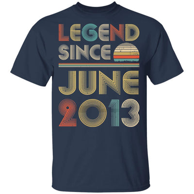 Legend Since June 2013 Vintage 8th Birthday Gifts Youth-Youth Shirt-Youth T-Shirt-Navy