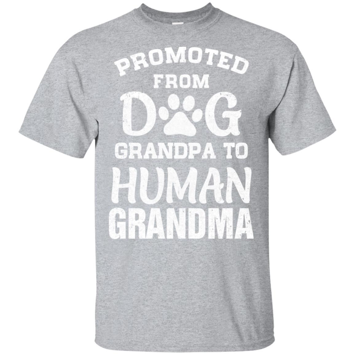 Promoted From Dog Grandpa To Human Grandpa Gifts-T-Shirt & Hoodie-Classic T-Shirt-Sport Grey