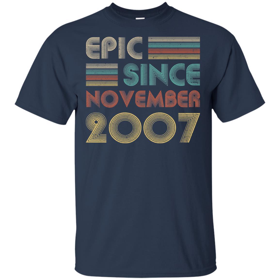 Epic Since November 2007 14th Birthday Gift 14 Yrs Old-T-Shirt & Hoodie-Classic T-Shirt-Navy