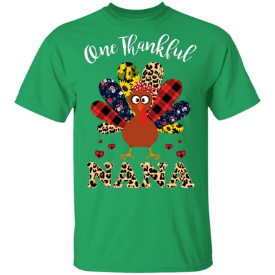 One Thankful Nana Leopard Turkey Thanksgiving Gift-T-Shirt & Sweatshirt-Classic T-Shirt-Irish Green