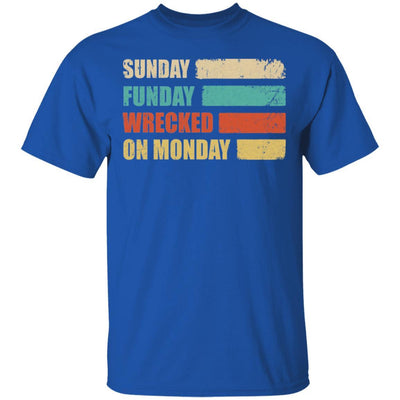 Vintage Sunday Funday Wrecked On Monday Funny Drink Beer-T-Shirt & Hoodie-Classic T-Shirt-Royal