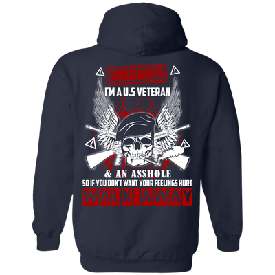 I'm A U.S Veteran And An A**hole-T-Shirt & Hoodie-Pullover Hoodie-Navy